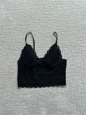 Free People Black Lace Bralette Cami Top